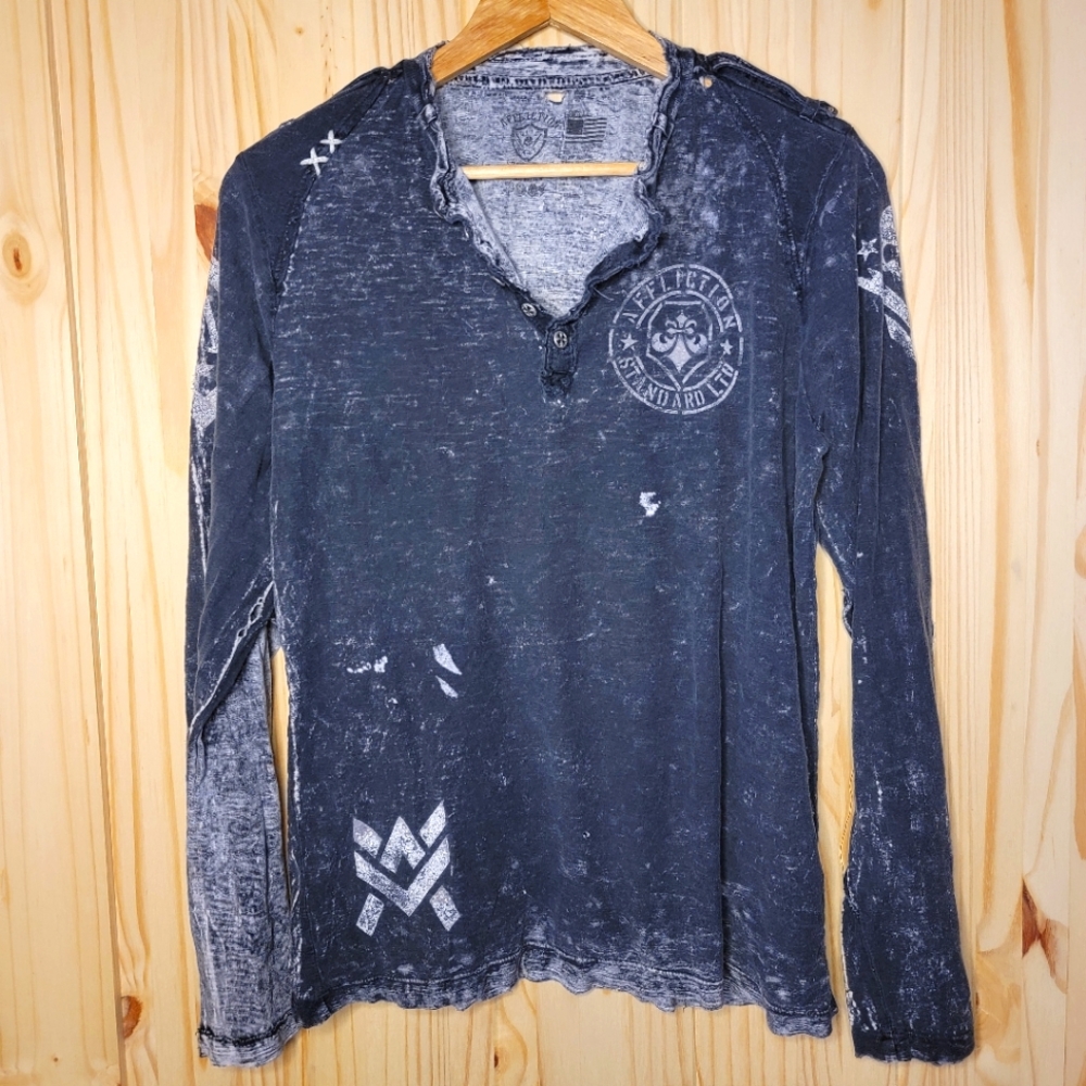 Affliction Men's Small 1/4 Button
